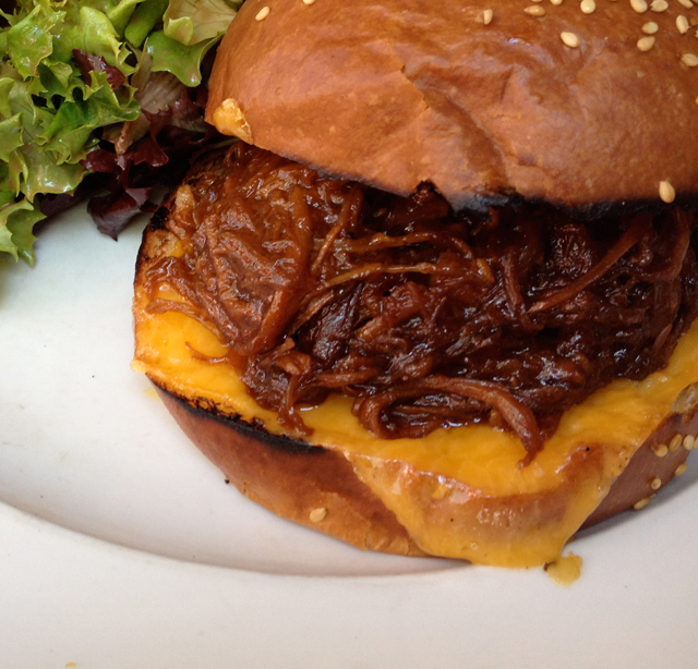 pulled pork sandwich from Hamilton Inn in Jersey City