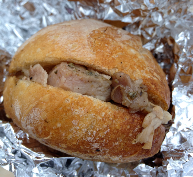 Porchetta pork sandwich