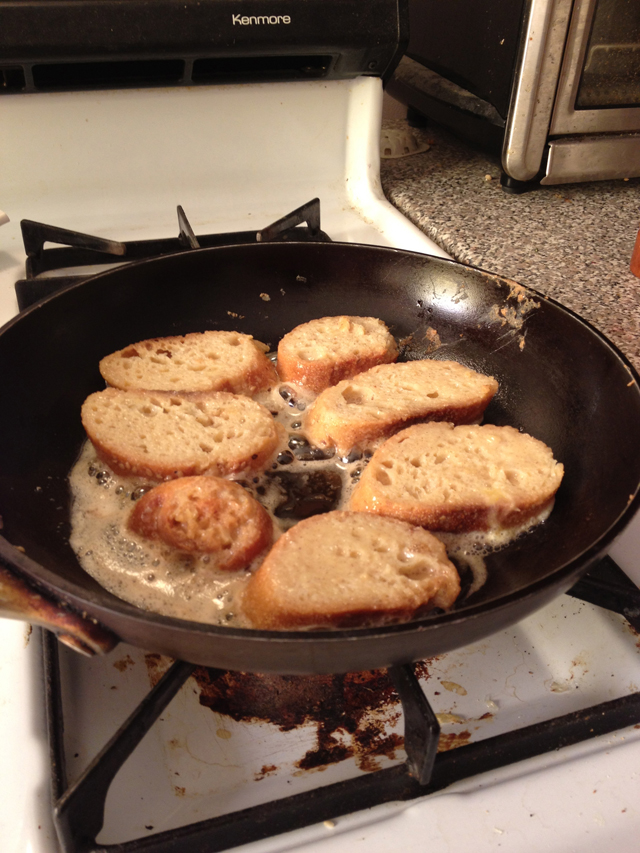 frying up some french toast