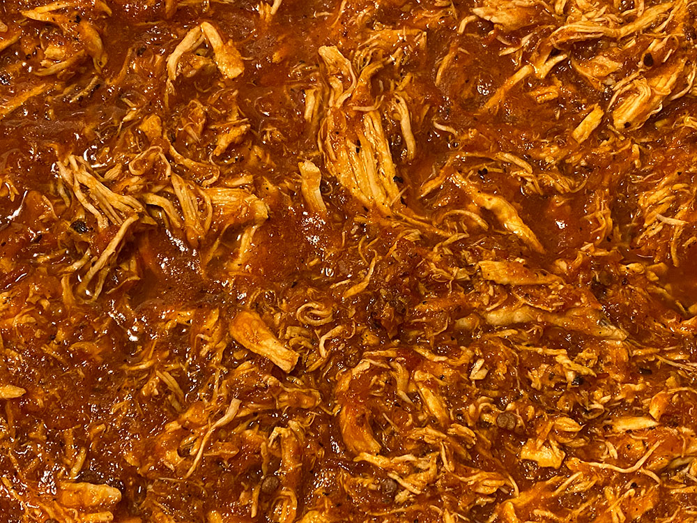 Tinga chicken meat in sauce