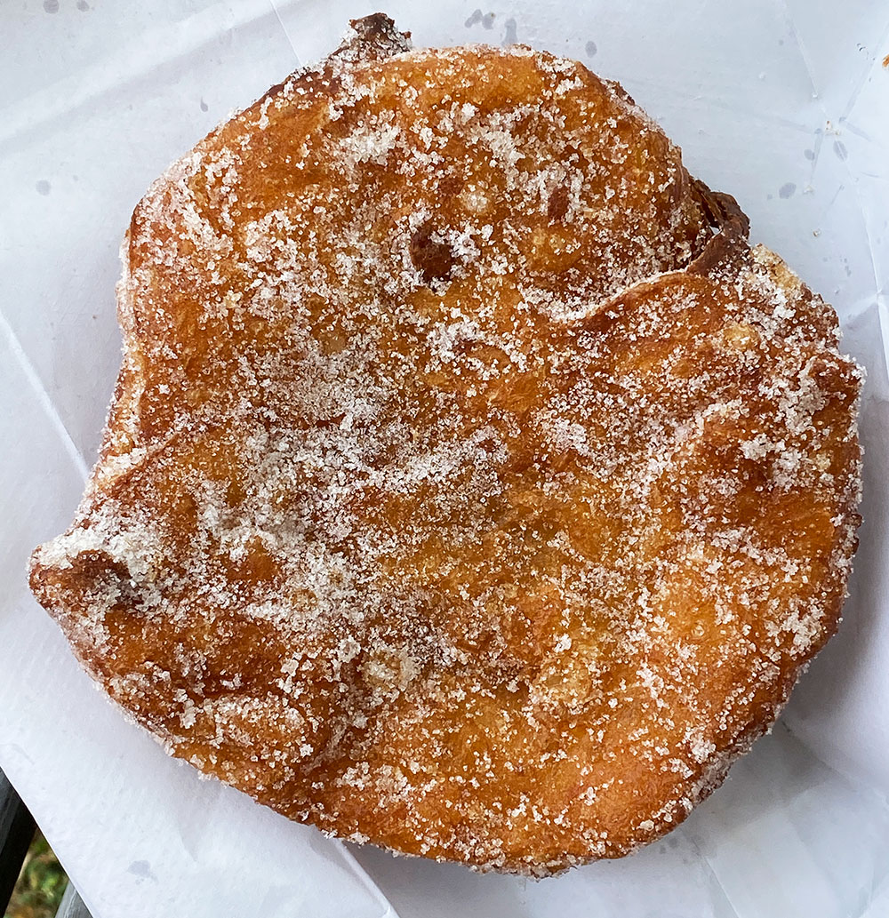the fry bread in provincetown on Cape Cod is basically a giant donut, or an oversized zeppole