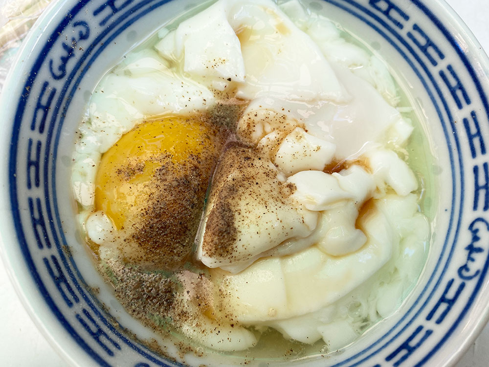 half boiled egg from kopitiam with beautiful runny yoke