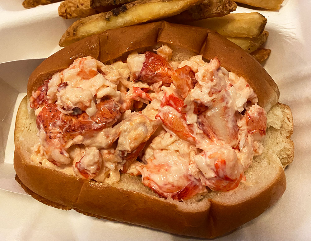 A lobster roll from PJ's in Wellfleet