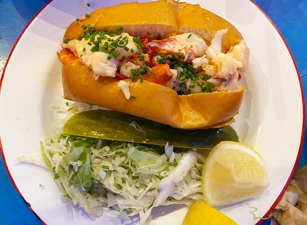 A lobster roll from the canteen in Provincetown