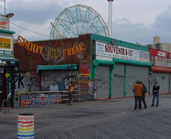 Shoot The Freak on Coney Island was a pay to play paintball game