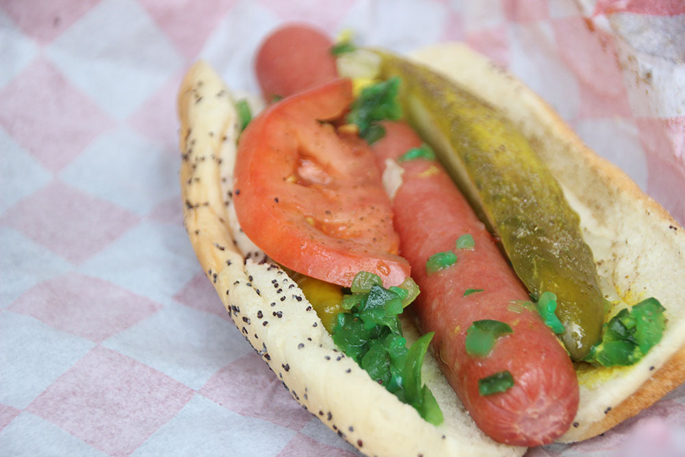 A Chicago Style hot dog