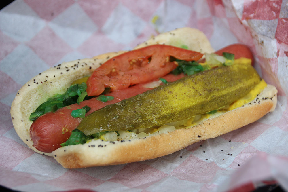 A Chicago Style hot dog