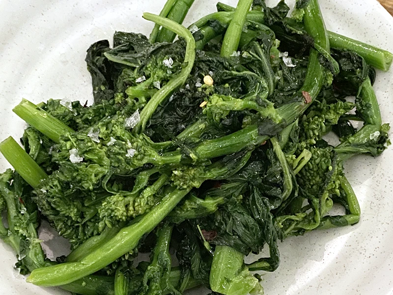 Broccoli rabe at Serra on the roof of Eataly in the Flatiron district