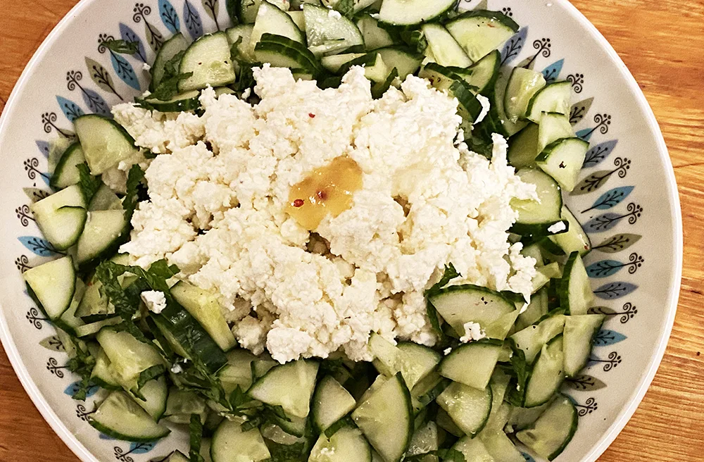 Cucumber salad with feta