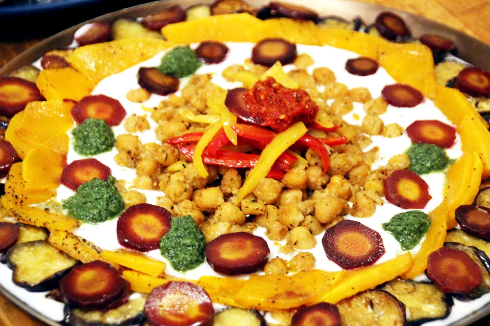 Badakshan Borani with chickpeas and carrots and yogurt