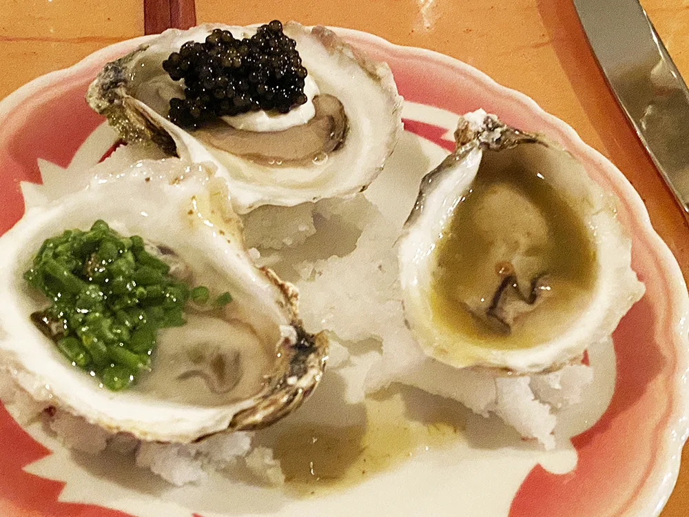 Oysters three way at Ceraldi