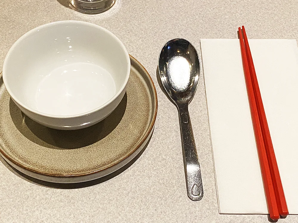 The place setting at Wenwen in Greenpoint Brooklyn