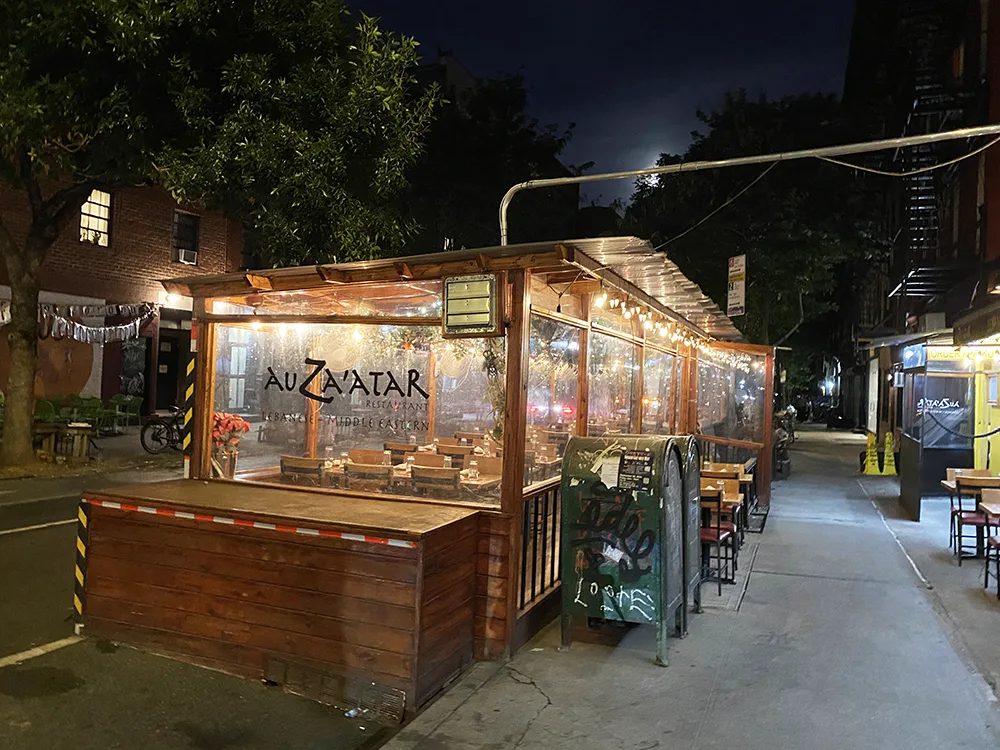 Outdoor dining at Au Za'atar in the East Village