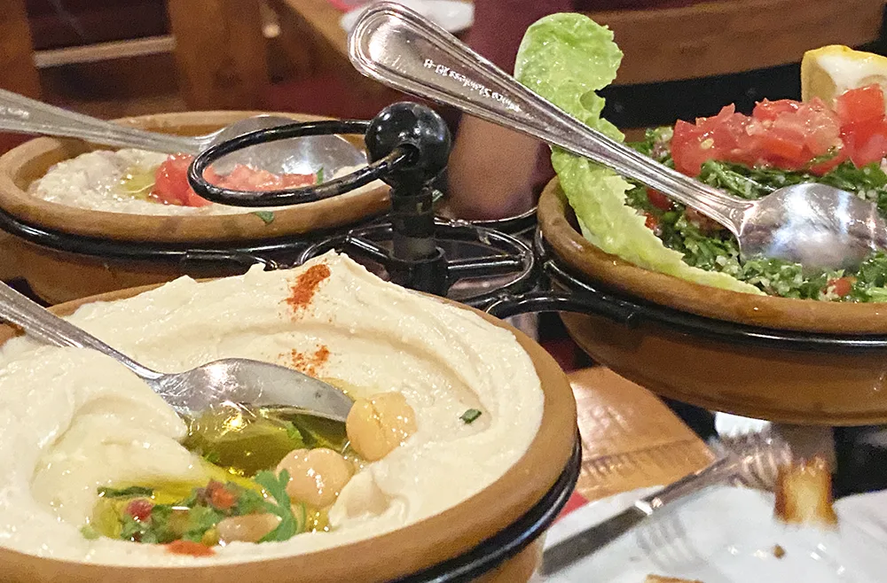 Hummus on the Mezze spinner