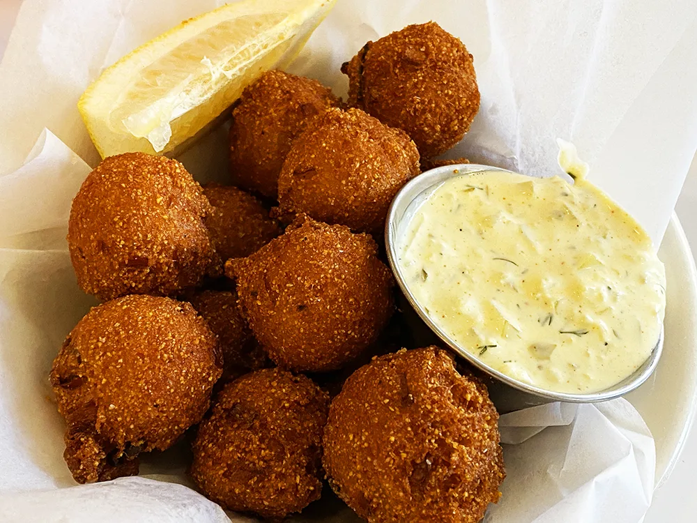 hush puppies with a dill-forward remoulade